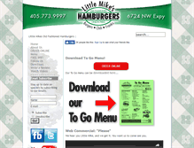 Tablet Screenshot of littlemikeshamburgers.com